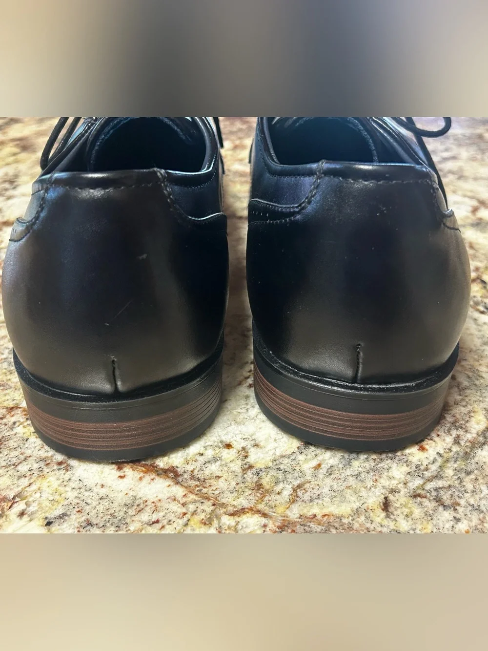 NEW Dockers Supreme Comfort Men’s 11 Black Faux Leather Lace-Up Oxfords Shoes